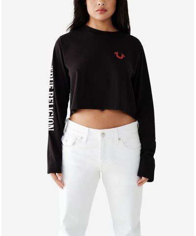 Women's Heritage Relaxed Long Sleeve T-Shirt Black $26.73 Tops