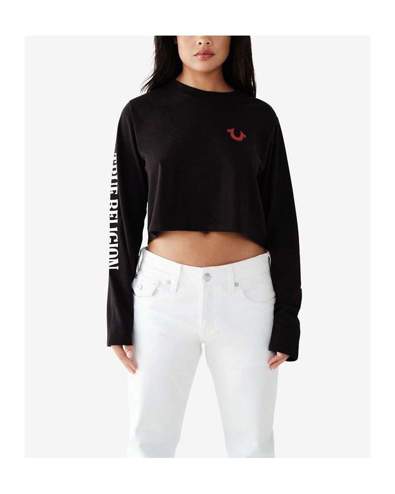 Women's Heritage Relaxed Long Sleeve T-Shirt Black $26.73 Tops