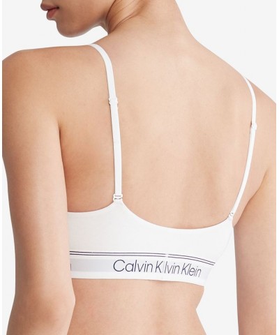 Women's Athletic Lightly Lined Triangle Bralette QF7186 White $20.77 Bras