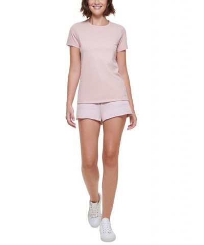 Women's Cotton Short-Sleeve Crewneck T-Shirt Pink $10.15 Tops