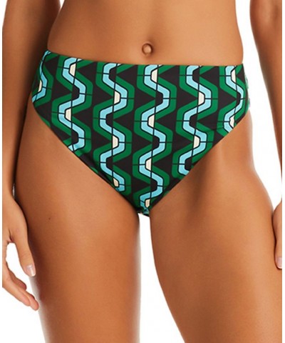 Women's Printed Geo-Wave High-Rise Swim Bottoms Multi $36.00 Swimsuits