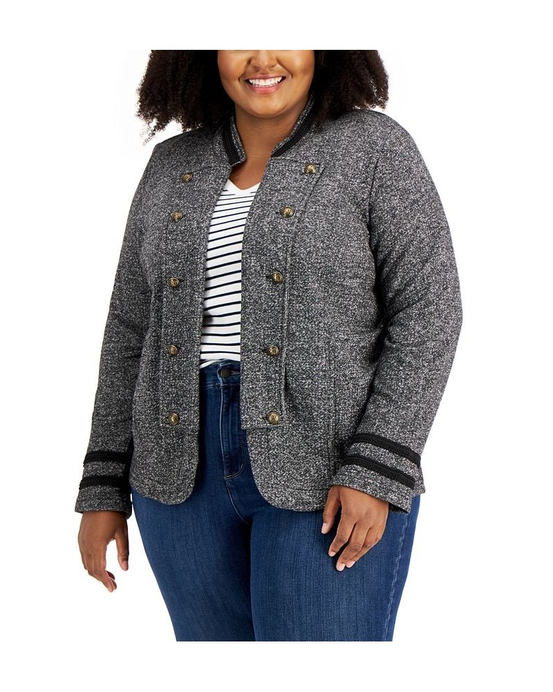 Plus Size Military Band Jacket Black Multi $33.48 Jackets