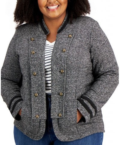 Plus Size Military Band Jacket Black Multi $33.48 Jackets