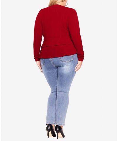 Trendy Plus Size Madison Long Sleeve Jacket True Red $35.70 Jackets