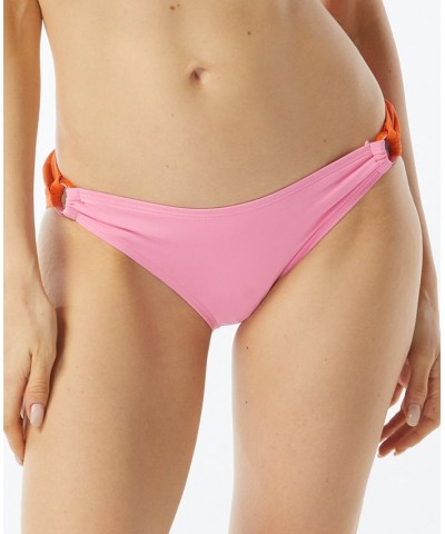 Women's O-Ring Colorblocked Bikini Bottoms Soft Pink $24.40 Swimsuits