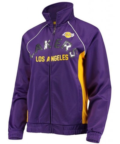 Women's Purple Gold Los Angeles Lakers Backfield Raglan Full-Zip Track Jacket Purple, Gold $45.04 Jackets