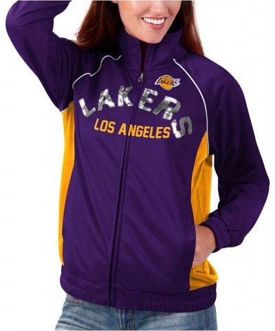 Women's Purple Gold Los Angeles Lakers Backfield Raglan Full-Zip Track Jacket Purple, Gold $45.04 Jackets