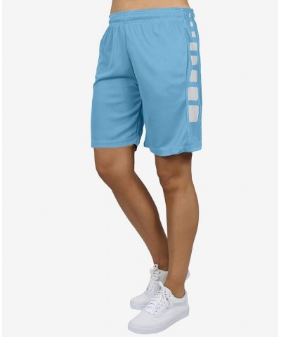 Women's Loose Fit Quick Dry Mesh Shorts Light Blue $17.34 Shorts