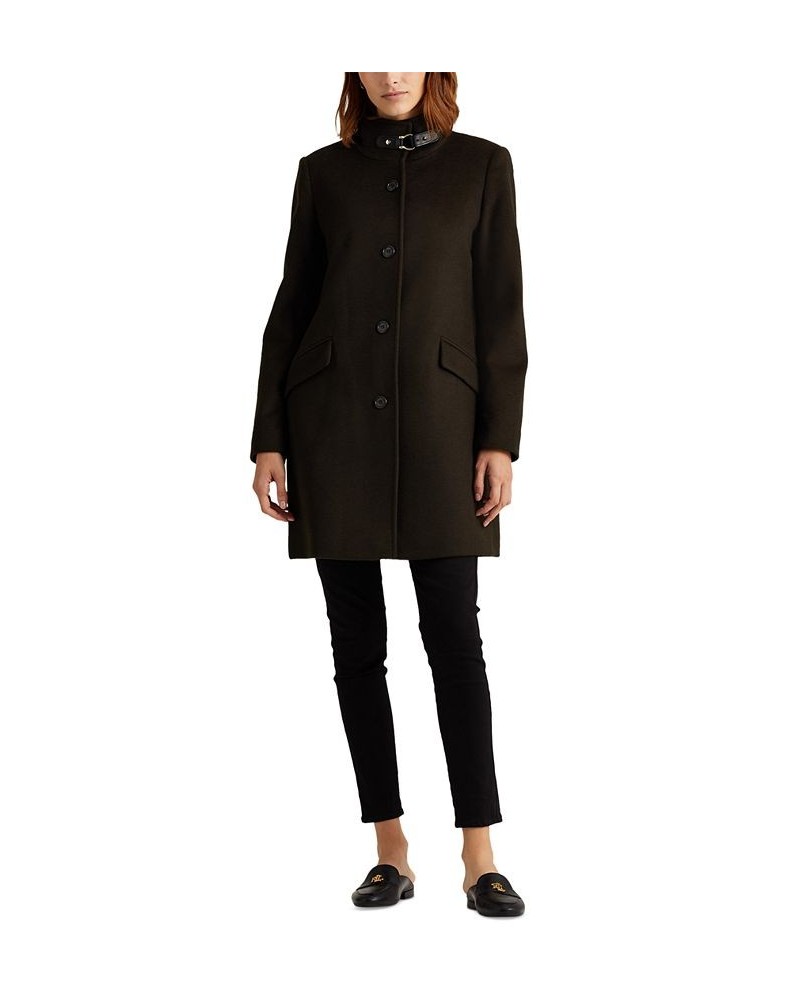 Women's Buckle-Collar Coat Black $81.90 Coats