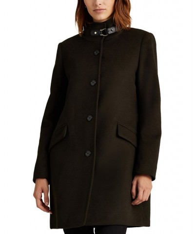 Women's Buckle-Collar Coat Black $81.90 Coats