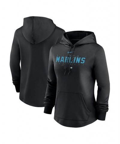 Women's Black Miami Marlins Authentic Collection Pregame Performance Pullover Hoodie Black $45.60 Sweatshirts