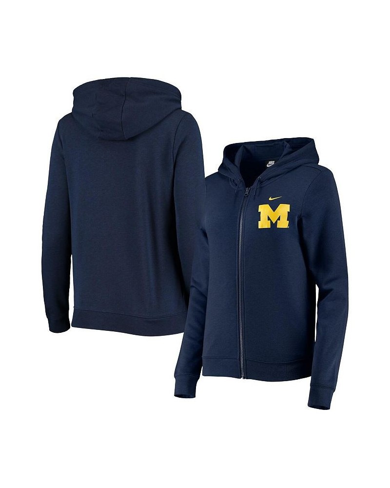 Women's Navy Michigan Wolverines Varsity Fleece Full-Zip Hoodie Navy $36.00 Sweatshirts