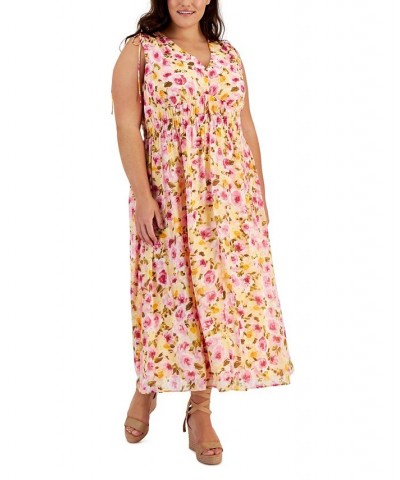 Plus Size Floral-Print Sleeveless Maxi Dress Crystal Rose Multi $58.83 Dresses