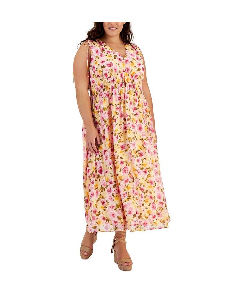 Plus Size Floral-Print Sleeveless Maxi Dress Crystal Rose Multi $58.83 Dresses