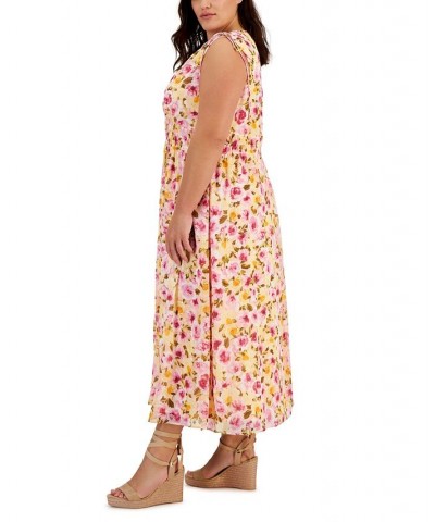 Plus Size Floral-Print Sleeveless Maxi Dress Crystal Rose Multi $58.83 Dresses