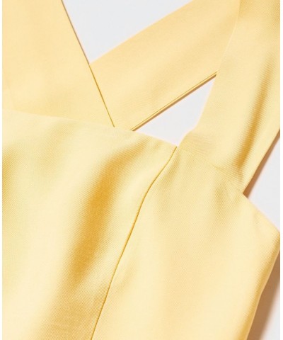 Women's Crisscross Strap Dress Pastel Yellow $42.30 Dresses