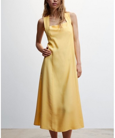 Women's Crisscross Strap Dress Pastel Yellow $42.30 Dresses