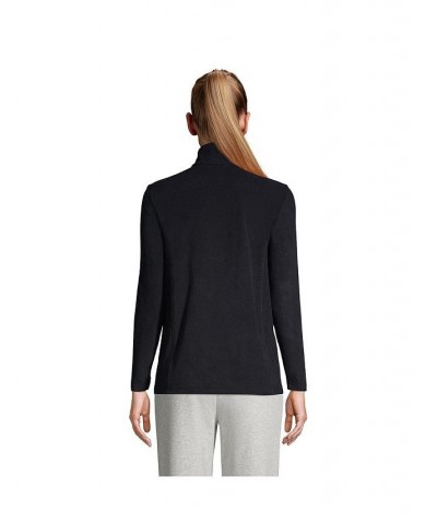 Women's Petite Fleece Quarter Zip Pullover Black $22.92 Jackets