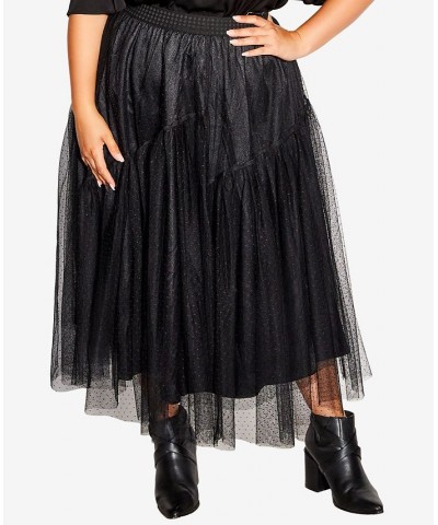 Trendy Plus Size Luna Midi Skirt Black $50.49 Skirts