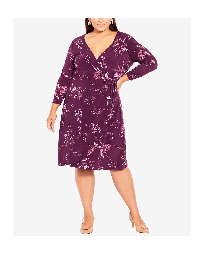 Plus Size Darna Wrap Dress Purple $29.07 Dresses