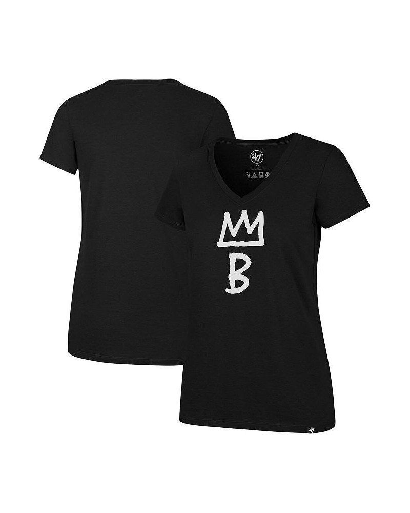 Women's Black Brooklyn Nets Imprint Ultra Rival City Edition V-Neck T-shirt Black $20.29 Tops