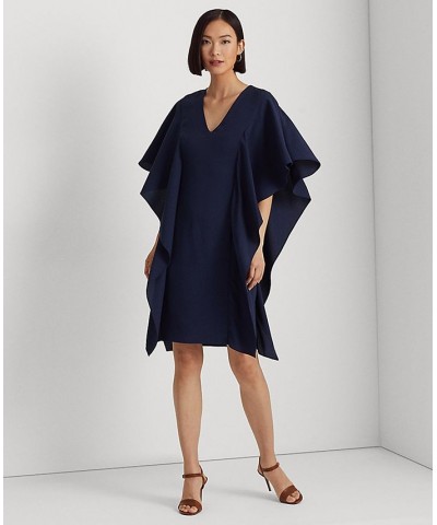 Women's Georgette Caftan Cocktail Dress French Navy $85.25 Dresses