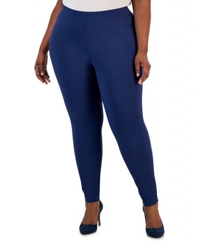 Plus Size Skinny Pull-On Ponte Pants Blue $20.67 Pants