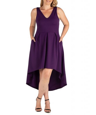 Women's Plus Size High Low Party Dress Purple $26.99 Dresses