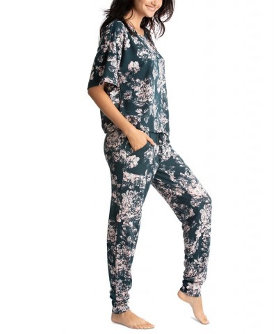 Alexis Printed Hacci Lounge Pajama Set Black $20.28 Sleepwear