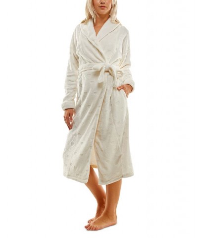 Roudelain Women's Deluxe Touch Shawl-Collar Belted Robe Floaty Hea $17.94 Sleepwear