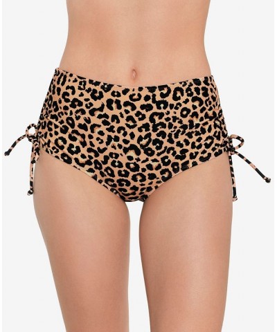 Juniors' Animal-Print Triangle Bikini Top & Side-Tie Bottoms Spots Amore Natural $17.84 Swimsuits