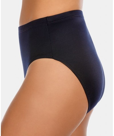 High-Waist Tummy-Control Bikini Bottoms Blue $49.82 Swimsuits