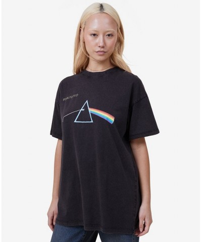 Women's Boyfriend Fit Pink Floyd Music T-shirt Pink Floyd 1994 Tour, Black $22.94 Tops