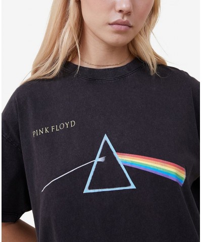 Women's Boyfriend Fit Pink Floyd Music T-shirt Pink Floyd 1994 Tour, Black $22.94 Tops