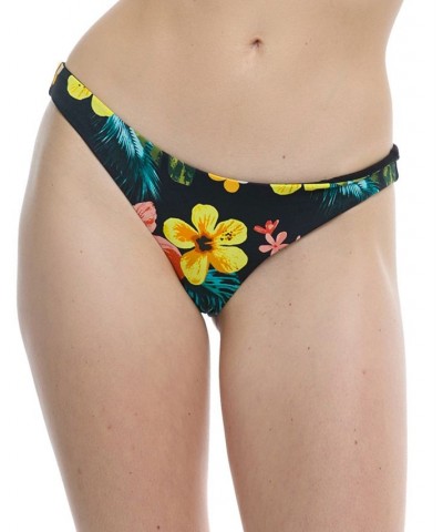 Women's Tropical Island Rosalia Printed Bikini Bottoms Black Tropical $32.24 Swimsuits