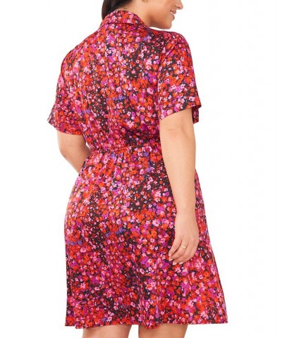 Plus Size Floral Collared Wrap Dress Lavender Haze $47.63 Dresses