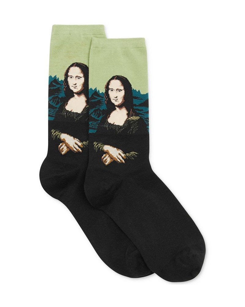 Women's Mona Lisa Artist Series Fashion Crew Sock Leaf Mona Lisa $11.21 Socks