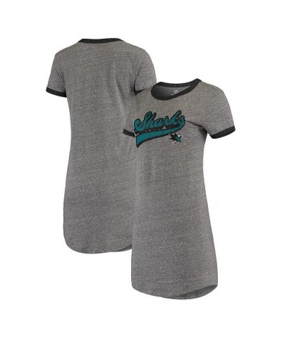 Women's Heather Gray San Jose Sharks T-shirt Dress Gray $30.55 Dresses