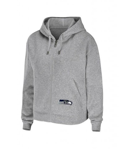 Women's Heather Gray Seattle Seahawks Plus Size Full-Zip Hoodie Gray $39.90 Sweatshirts