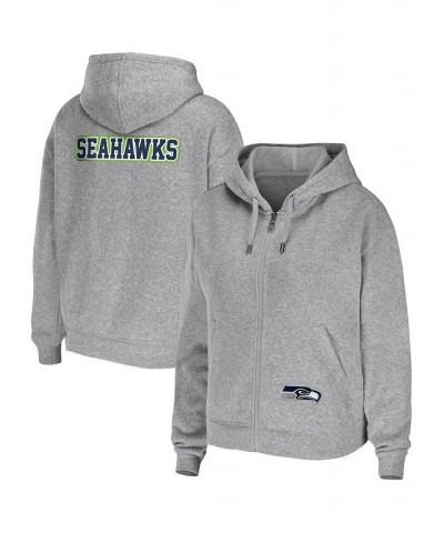 Women's Heather Gray Seattle Seahawks Plus Size Full-Zip Hoodie Gray $39.90 Sweatshirts
